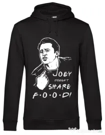 Hoodie barbat cu gluga Joey doesnt share food Negru