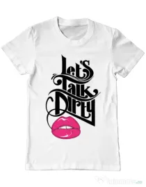 Tricou ADLER barbat Lets talk dirty Alb