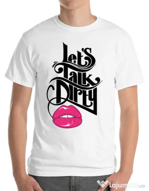 Tricou ADLER barbat Lets talk dirty Alb