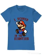Tricou ADLER barbat I scored in the eighties Albastru azuriu