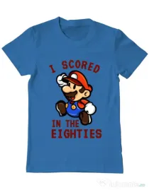 Tricou ADLER barbat I scored in the eighties Albastru azuriu