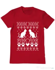 Tricou ADLER barbat Meow purr Rosu