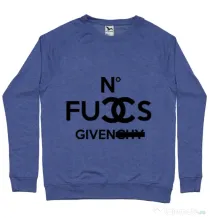 Bluza ADLER barbat No fucks given Albastru melanj