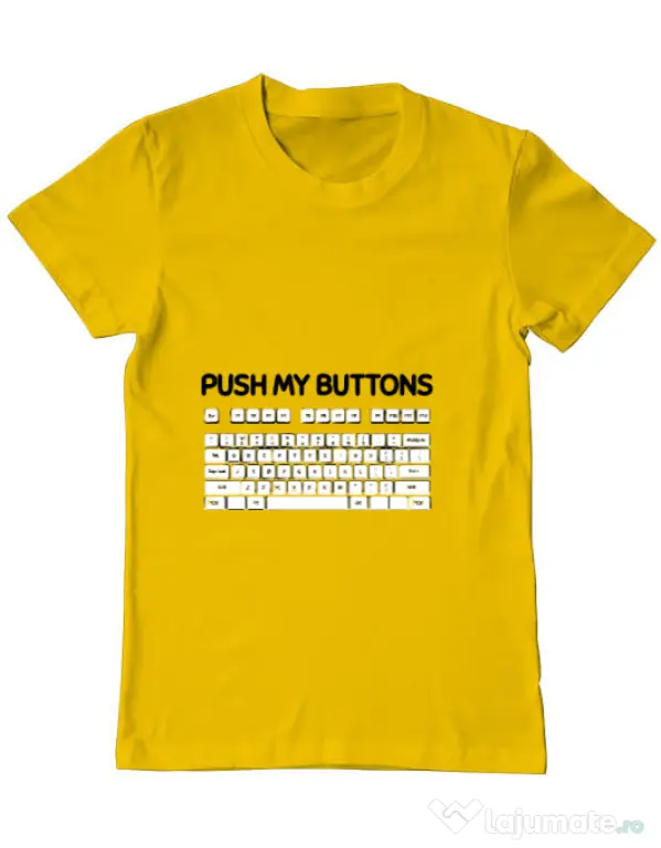 Tricou ADLER barbat Push my buttons Galben