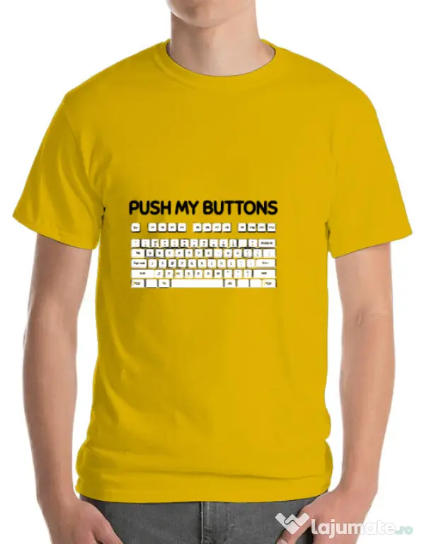 Tricou ADLER barbat Push my buttons Galben