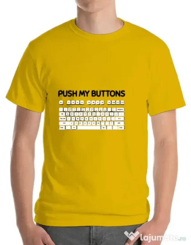 Tricou ADLER barbat Push my buttons Galben