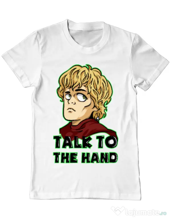Tricou ADLER barbat Talk to the hand Alb
