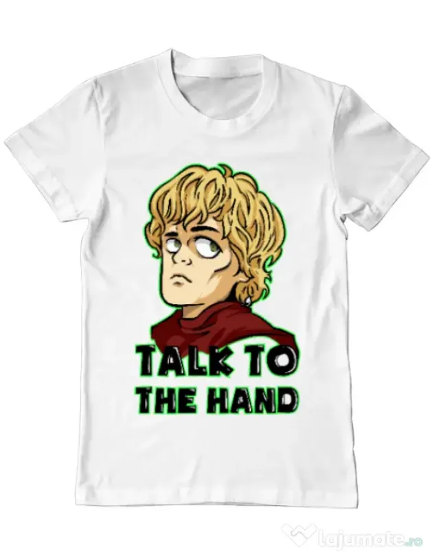 Tricou ADLER barbat Talk to the hand Alb