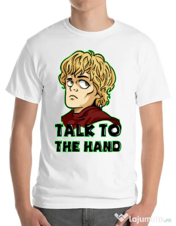 Tricou ADLER barbat Talk to the hand Alb