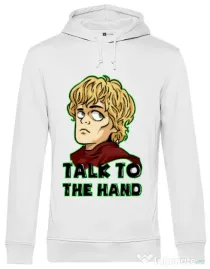 Hoodie barbat cu gluga Talk to the hand Alb