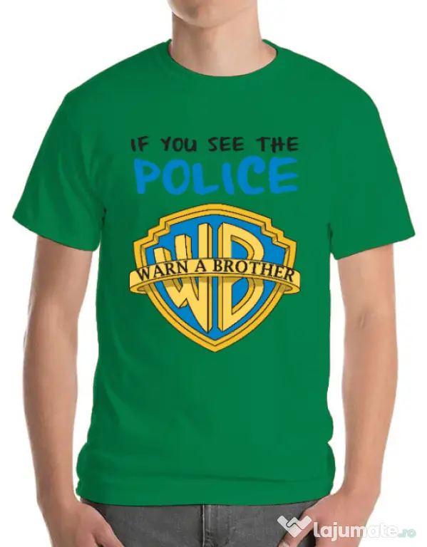 Tricou ADLER barbat Warn a brother Verde mediu