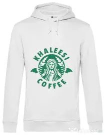 Hoodie barbat cu gluga Khaleesi coffee Alb