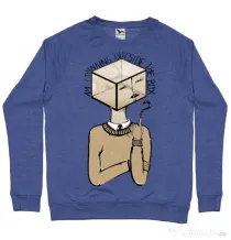 Bluza ADLER barbat Am I thinking outside the box Albastru melanj
