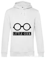 Hoodie barbat cu gluga Little geek Alb