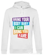 Hoodie barbat cu gluga Bring your body Alb