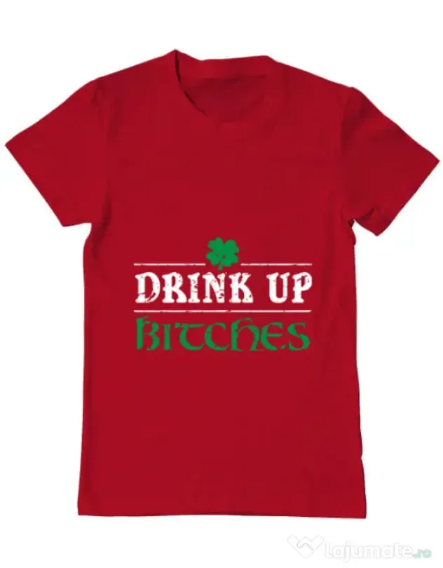 Tricou ADLER barbat Drink up bitches Rosu