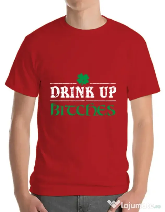 Tricou ADLER barbat Drink up bitches Rosu