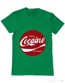 Tricou ADLER barbat Enjoy cocaine Verde mediu
