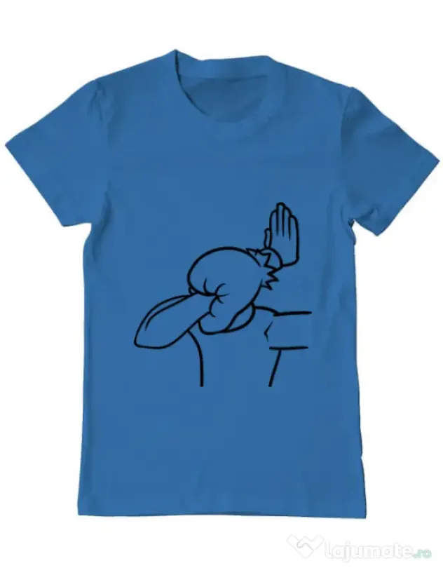 Tricou ADLER barbat Extreme facepalm Albastru azuriu