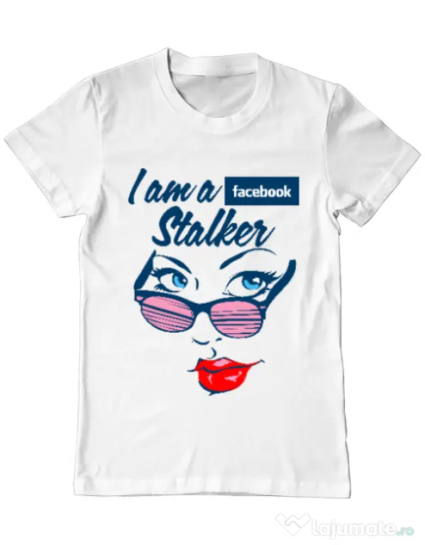 Tricou ADLER barbat Facebook stalker Alb