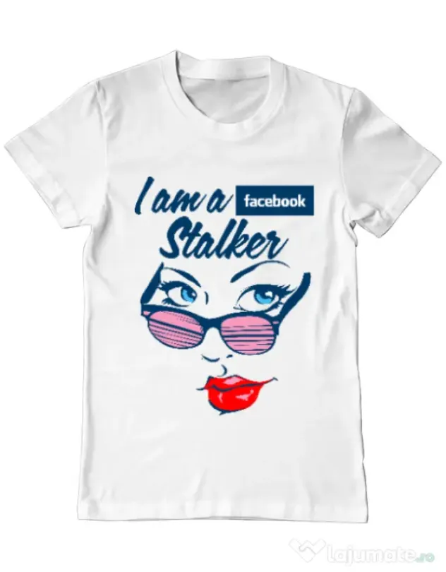 Tricou ADLER barbat Facebook stalker Alb