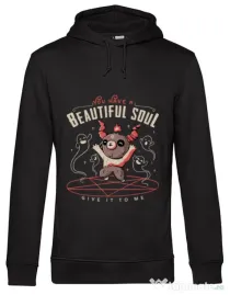 Hoodie barbat cu gluga Beautiful soul Negru
