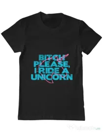 Tricou ADLER barbat I ride a unicorn Negru