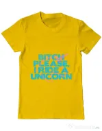 Tricou ADLER barbat I ride a unicorn Galben