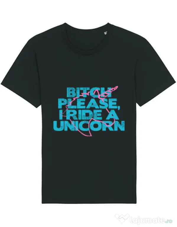 Tricou STANLEY STELLA barbat I ride a unicorn Negru
