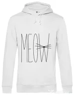 Hoodie barbat cu gluga I am a cat Alb