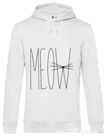 Hoodie barbat cu gluga I am a cat Alb