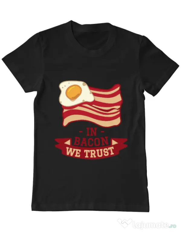 Tricou ADLER barbat In bacon we trust Negru