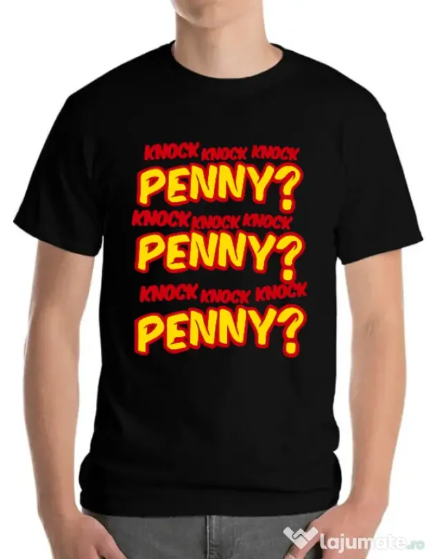 Tricou ADLER barbat Knock Penny Negru