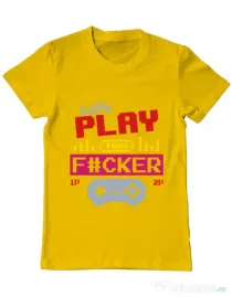 Tricou ADLER barbat Lets play this Galben