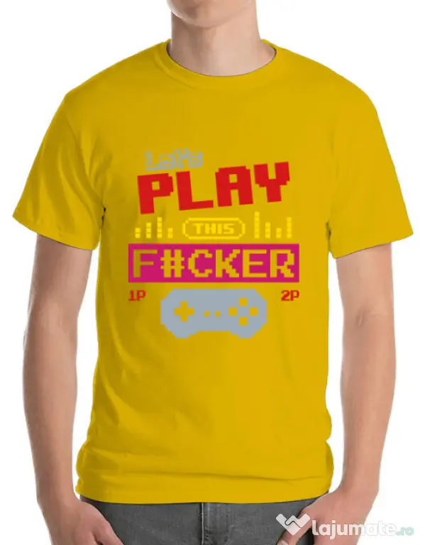 Tricou ADLER barbat Lets play this Galben