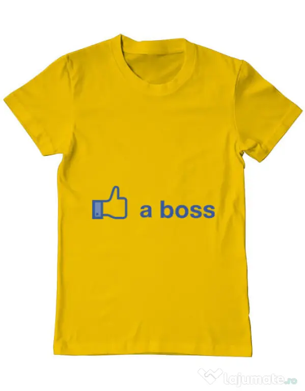 Tricou ADLER barbat Like a boss Facebook Galben