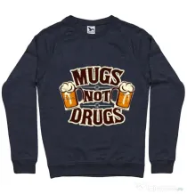 Bluza ADLER barbat Mugs not drugs Denim inchis