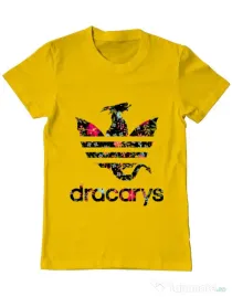 Tricou ADLER barbat Flower dracarys Galben