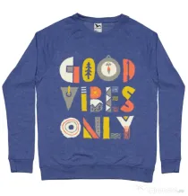 Bluza ADLER barbat Good vibes only Albastru melanj