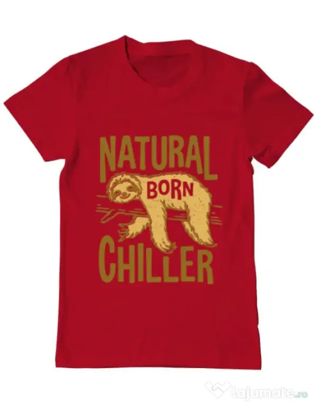 Tricou ADLER barbat Natural born chiller Rosu