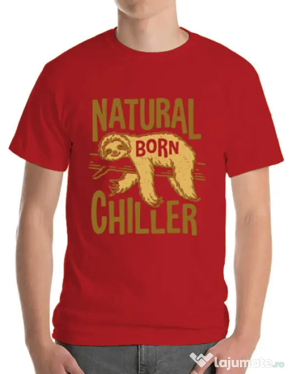 Tricou ADLER barbat Natural born chiller Rosu