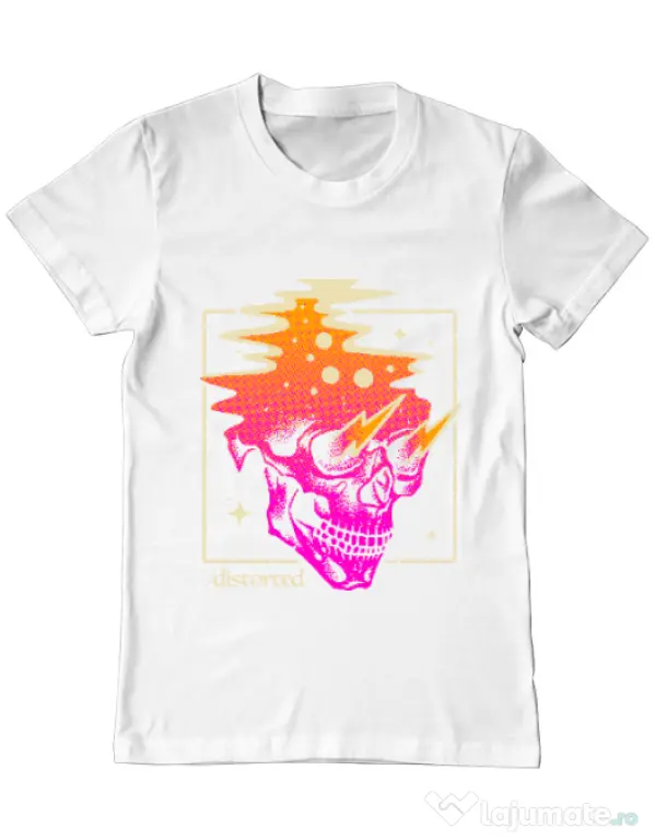 Tricou ADLER barbat Distorted Alb