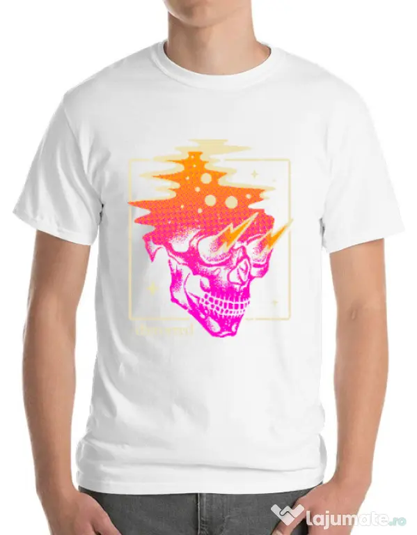 Tricou ADLER barbat Distorted Alb