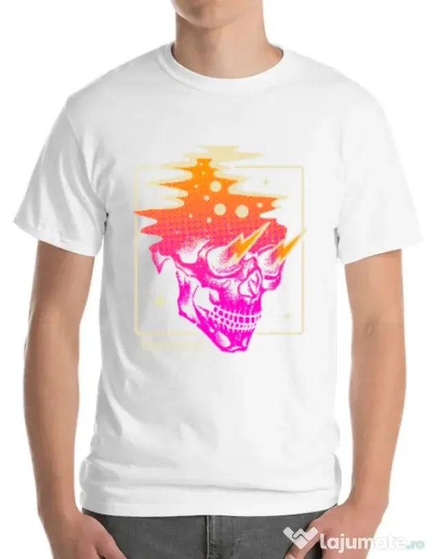 Tricou ADLER barbat Distorted Alb