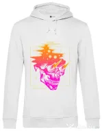 Hoodie barbat cu gluga Distorted Alb