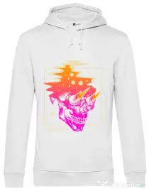 Hoodie barbat cu gluga Distorted Alb