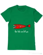 Tricou ADLER barbat This fish can kill you Verde mediu