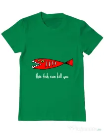 Tricou ADLER barbat This fish can kill you Verde mediu
