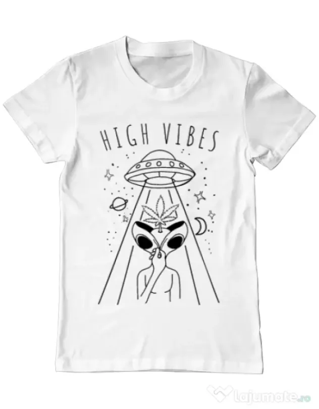 Tricou ADLER barbat High vibes Alb