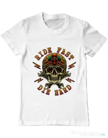 Tricou ADLER barbat Bad rider Alb